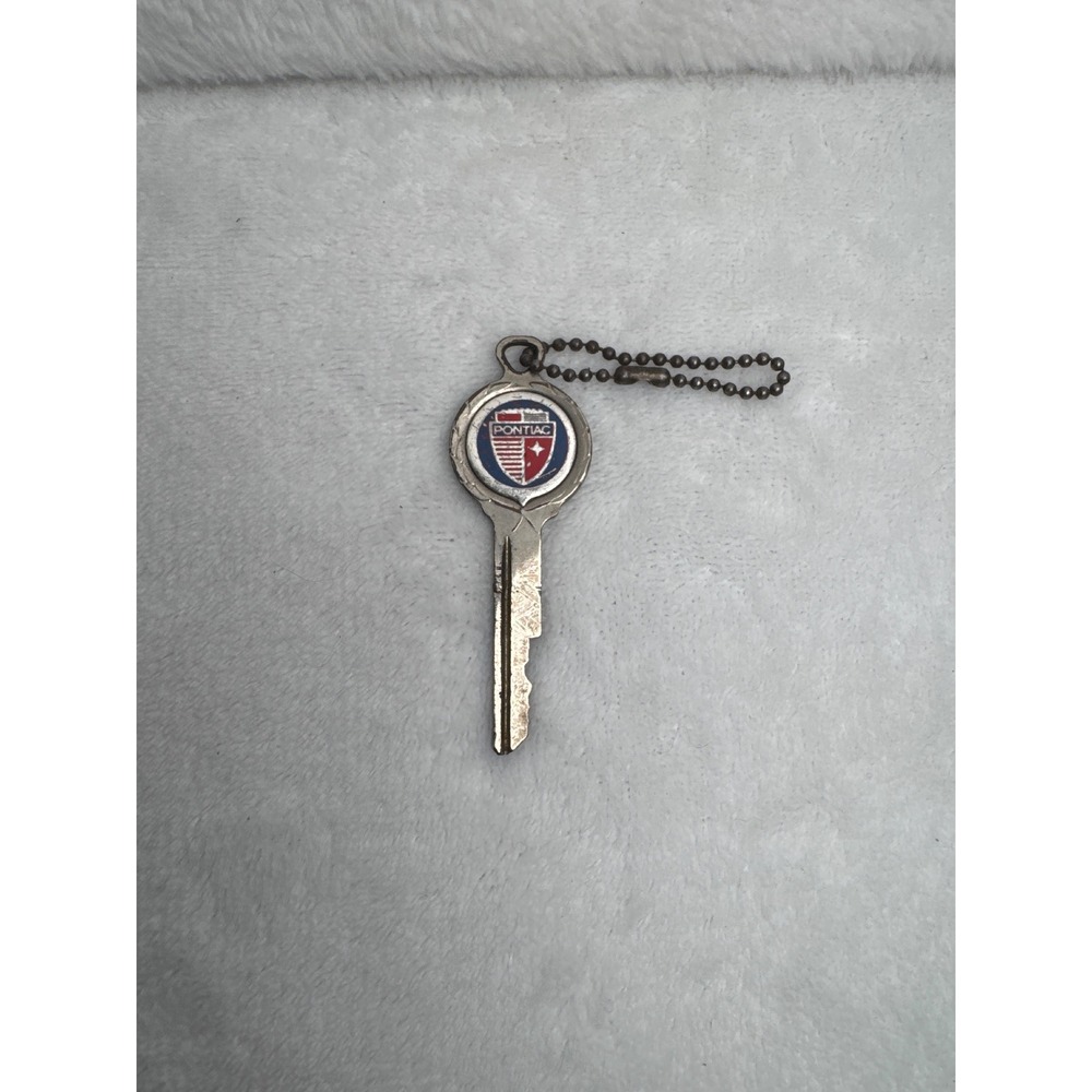Vintage Pontiac Car Key Keychain OS Silver Good